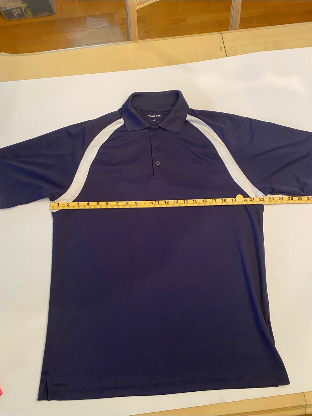Sport-Tek Navy Polo with White Raglan Panels
